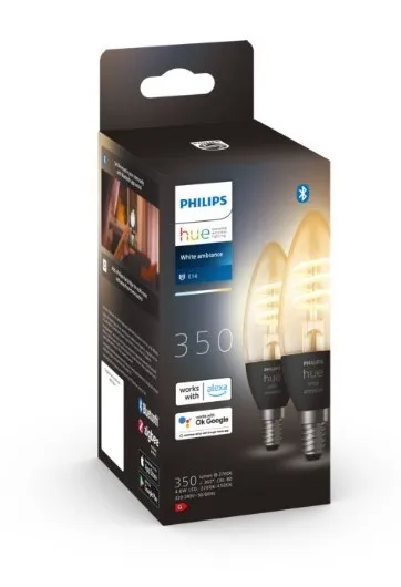 Philips Hue Filament bombilla LED inteligente E14 4.6W (pack de 2)