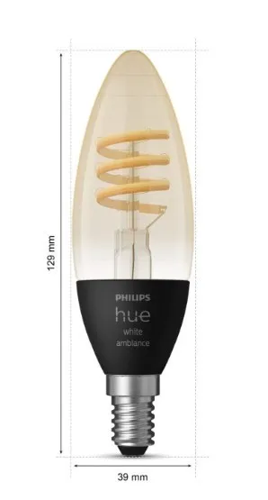 Philips Hue Filament bombilla LED inteligente E14 4.6W (pack de 2)