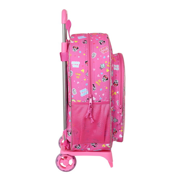Mochila Escolar con Ruedas Minnie Mouse Lucky Rosa 33 x 42 x 14 cm