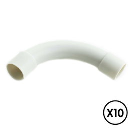 Tupersa Manguito PVC curvado a 90° ø 20 mm, gris, 10 unidades