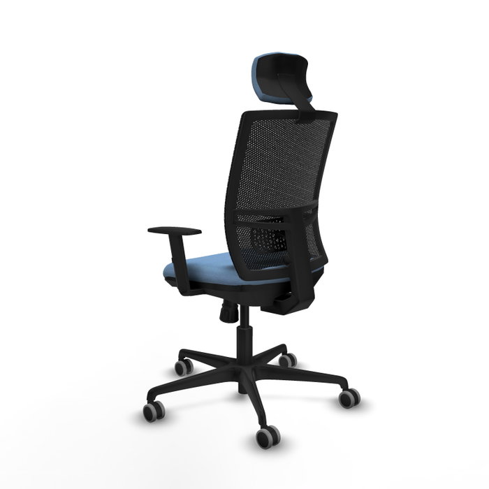 PIQUERAS Y CRESPO Silla de oficina Yunquera con mecanismo Sincro Azul cielo y Negro
