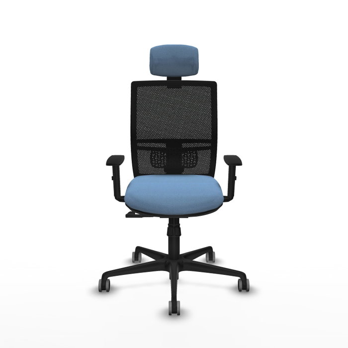 PIQUERAS Y CRESPO Silla de oficina Yunquera con mecanismo Sincro Azul cielo y Negro