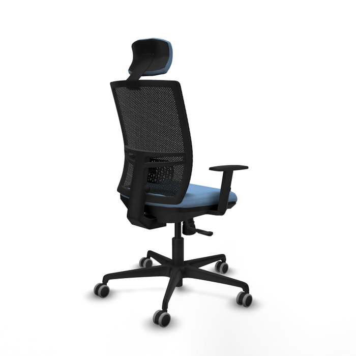 PIQUERAS Y CRESPO Silla de oficina Yunquera con mecanismo Sincro Azul cielo y Negro