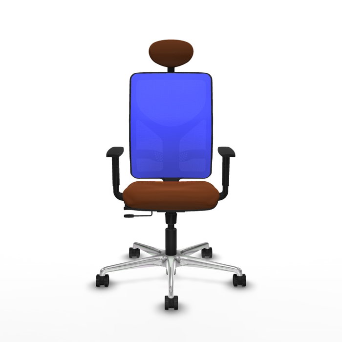 PIQUERAS Y CRESPO Silla de oficina Motilla con mecanismo Sincro/Traslack, Marrón y Azul PIQUERAS Y CRESPO Silla de oficina Motilla con mecanismo Sincro/Traslack, Marrón y Azul