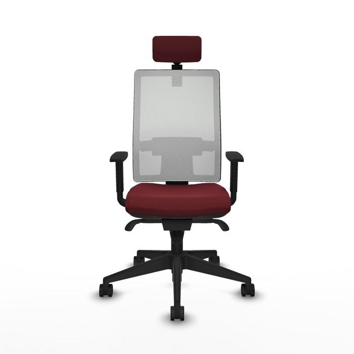 PIQUERAS Y CRESPO Silla de oficina Horna con mecanismo Sincro, Granate y Blanco PIQUERAS Y CRESPO Silla de oficina Horna con mecanismo Sincro, Granate y Blanco