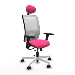 PIQUERAS Y CRESPO Silla de oficina Zulema Rosa/Blanco