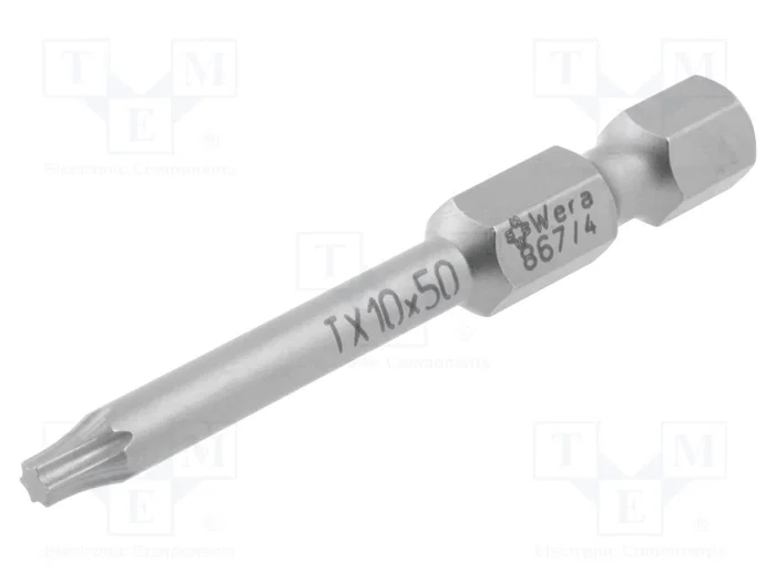WERA Punta de destornillador Torx® TX10 1/4 pulg 50 mm WERA Punta de destornillador Torx® TX10 1/4 pulg 50 mm