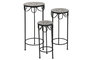 DKD Home Decor Set de 3 Mesas Auxiliares de Forja y Mosaico 30x30x69 cm