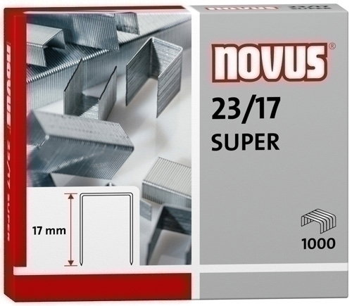 Novus Grapas 23/17 Galvanizadas para Grapadoras de Gruesos, Caja de 1000 unidades