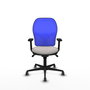 PIQUERAS Y CRESPO Silla de oficina Jorquera con mecanismo Sincro, Blanco y Azul