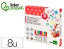 Liderpapel Rotulador Tiza Líquida Punta Redonda Trazo 6 mm Caja 8 Unidades Colores Surtidos