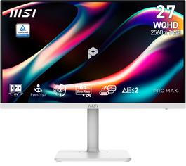 MSI PRO MAX 271QPHW E14 Monitor Gaming 27'' QHD IPS 144Hz Blanco