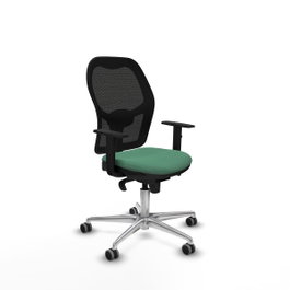 PIQUERAS Y CRESPO Silla de oficina Jorquera con mecanismo sincro, verde esmeralda y negro