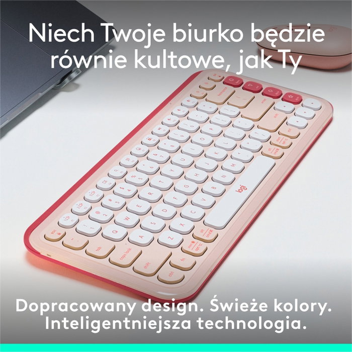 Logitech POP ICON Keys Teclado Inalámbrico 75% Rosa