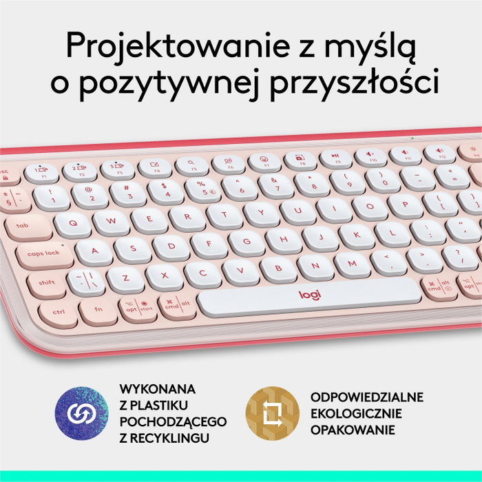 Logitech POP ICON Keys Teclado Inalámbrico 75% Rosa