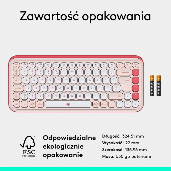 Logitech POP ICON Keys Teclado Inalámbrico 75% Rosa
