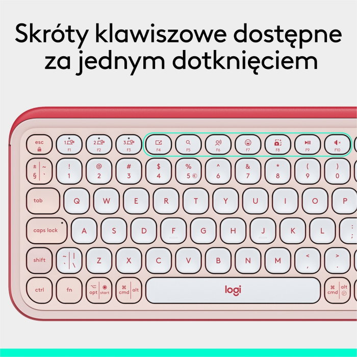 Logitech POP ICON Keys Teclado Inalámbrico 75% Rosa