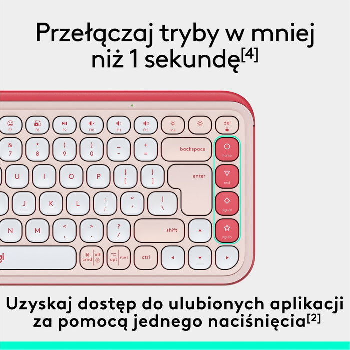 Logitech POP ICON Keys Teclado Inalámbrico 75% Rosa