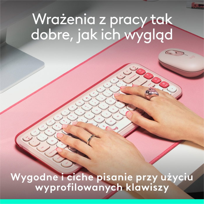 Logitech POP ICON Keys Teclado Inalámbrico 75% Rosa