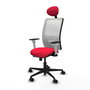 PIQUERAS Y CRESPO Silla de oficina Zulema con mecanismo Sincro/Traslack Rojo y Blanco