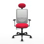 PIQUERAS Y CRESPO Silla de oficina Zulema con mecanismo Sincro/Traslack Rojo y Blanco