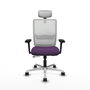 PIQUERAS Y CRESPO Silla de oficina Haches con mecanismo Sincro/Traslack Morado y Blanco