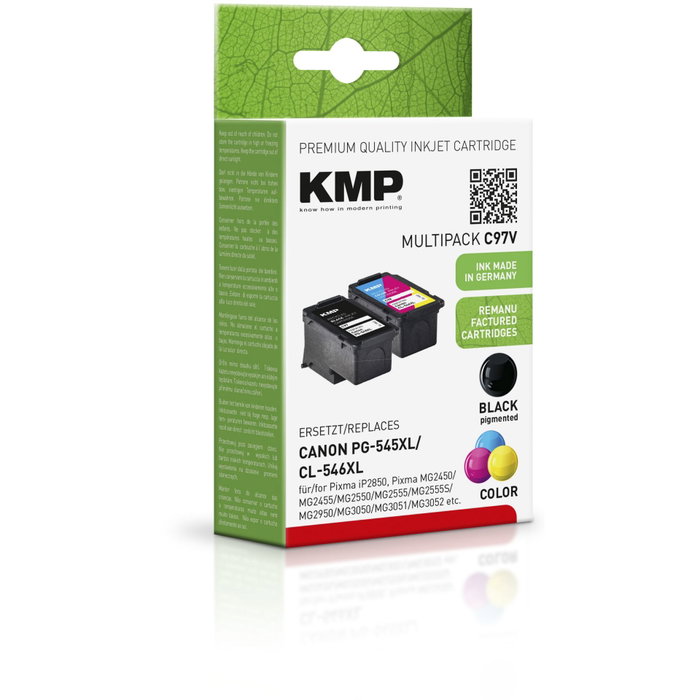 KMP C97V Multipack de Tinta Negro y Color Compatible con Canon PG-545XL/CL-546XL XL KMP C97V Multipack de Tinta Negro y Color Compatible con Canon PG-545XL/CL-546XL XL