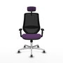 PIQUERAS Y CRESPO Silla de oficina Mardos con mecanismo Sincro, Morado y Negro