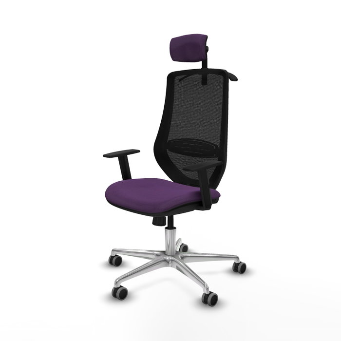 PIQUERAS Y CRESPO Silla de oficina Mardos con mecanismo Sincro, Morado y Negro