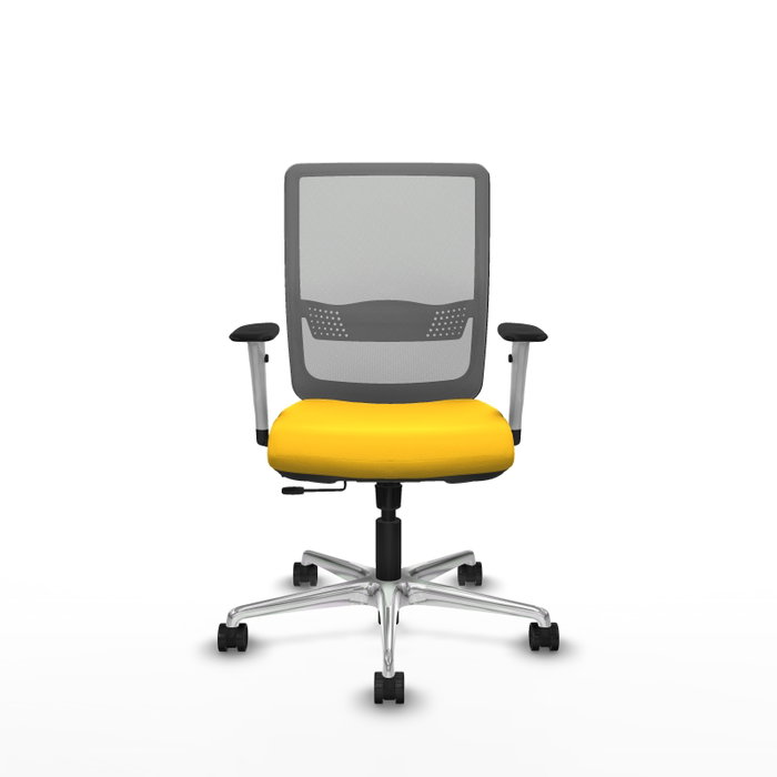 PIQUERAS Y CRESPO Silla de oficina Haches con mecanismo Sincro/Traslack, Amarillo y Gris PIQUERAS Y CRESPO Silla de oficina Haches con mecanismo Sincro/Traslack, Amarillo y Gris