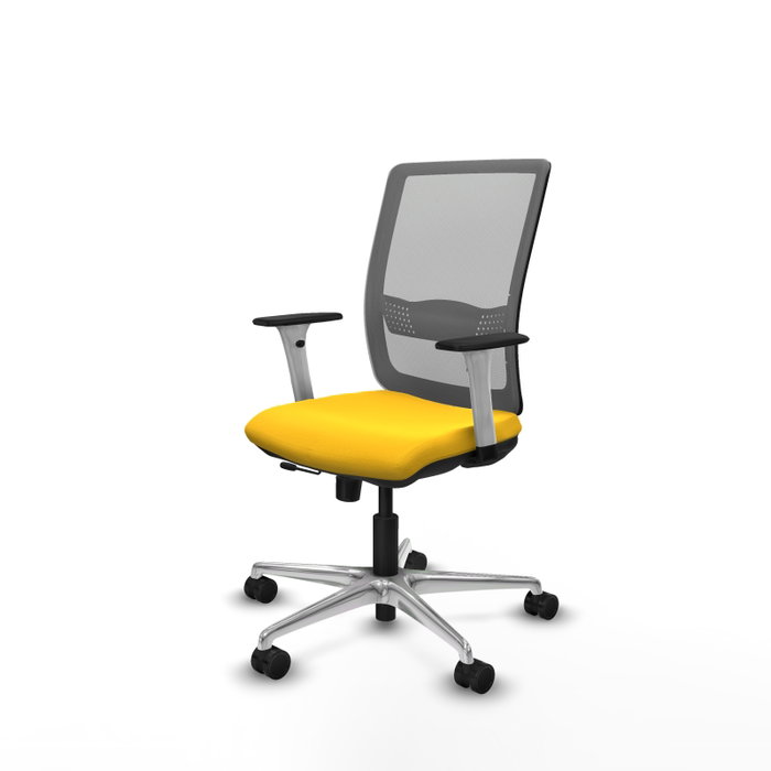 PIQUERAS Y CRESPO Silla de oficina Haches con mecanismo Sincro/Traslack, Amarillo y Gris PIQUERAS Y CRESPO Silla de oficina Haches con mecanismo Sincro/Traslack, Amarillo y Gris