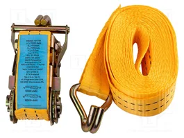 NEO TOOLS Correa de amarre de 6m, 25mm, amarilla con trinquete