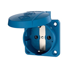 Mennekes 11011 Anbausteckdose, Tipo F, 2P+E, Tornillos, Azul, IP54