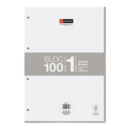 Recambio Miquelrius Notebook 1 A4 100H 90Gr Encolado 4 Taladros Cuadric.5X5 Gris