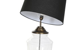 DKD Home Decor Lámpara Sobremesa India lamps 1c25 Bronce Negro Acero y Cristal 60 x 106 x 60 cm