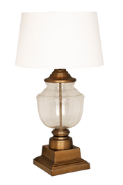 DKD Home Decor Lámpara de Sobremesa de Acero Patinado y Cristal Bronce y Negro