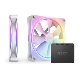 NZXT RF-D14DF-W1 Pack de 2 Ventiladores 140mm F140 RGB DUO Blanco - Ventilador RGB con Controlador 500-1800 RPM