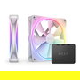 NZXT RF-D14DF-W1 Pack de 2 Ventiladores 140mm F140 RGB DUO Blanco - Ventilador RGB con Controlador 500-1800 RPM