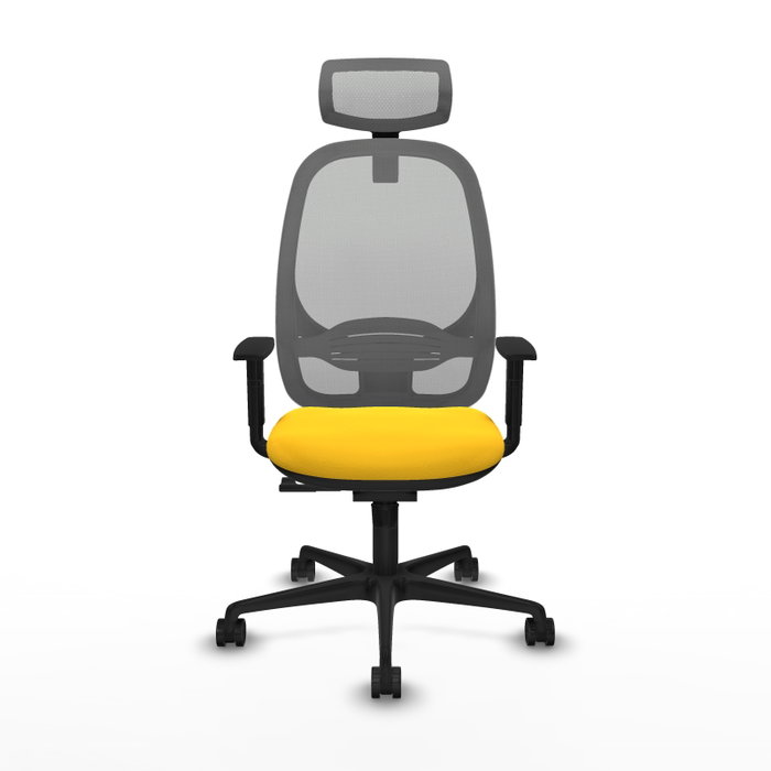 PIQUERAS Y CRESPO Silla de oficina Cilanco con mecanismo Sincro, Amarillo y Gris PIQUERAS Y CRESPO Silla de oficina Cilanco con mecanismo Sincro, Amarillo y Gris
