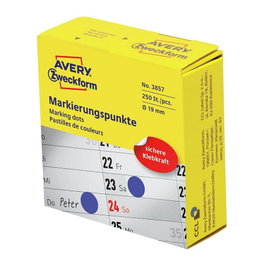 AVERY Zweckform Etiquetas de Identificación Circulares Azules 19,0 mm, 250 unidades