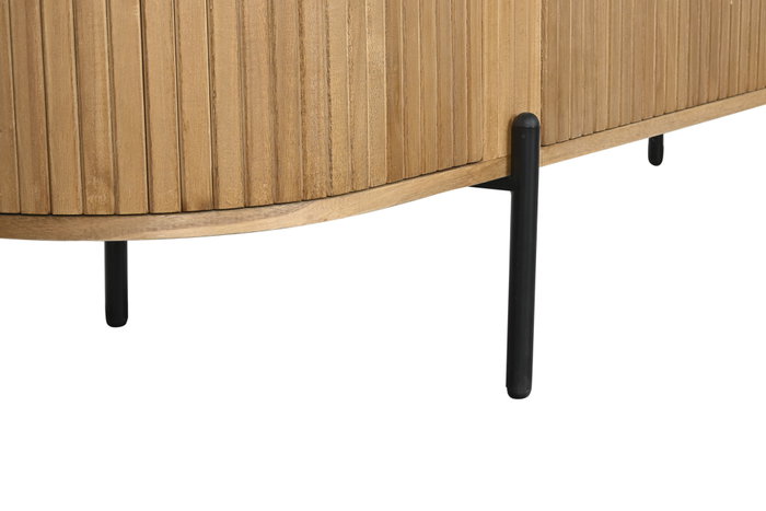 DKD Home Decor Mueble TV Paulownia y Metal Natural 180x40x55 DKD Home Decor Mueble TV Paulownia y Metal Natural 180x40x55