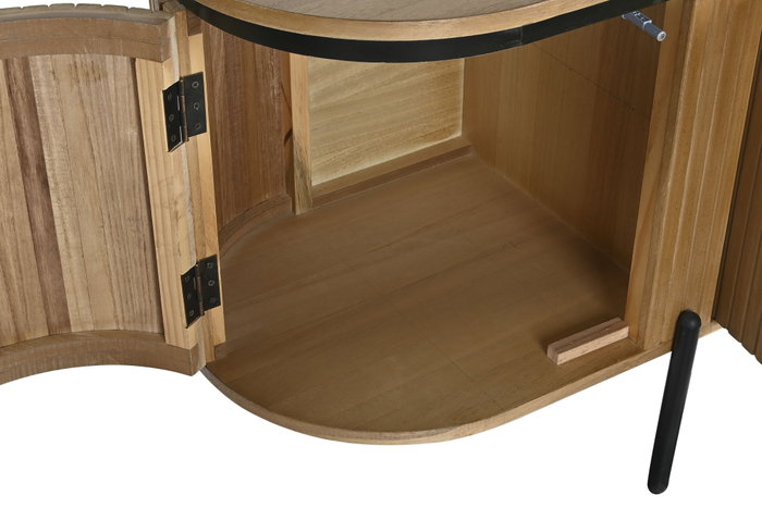 DKD Home Decor Mueble TV Paulownia y Metal Natural 180x40x55 DKD Home Decor Mueble TV Paulownia y Metal Natural 180x40x55