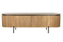 DKD Home Decor Mueble TV Paulownia y Metal Natural 180x40x55