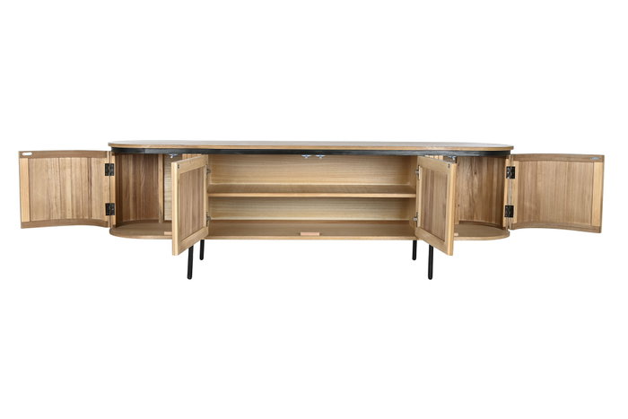 DKD Home Decor Mueble TV Paulownia y Metal Natural 180x40x55 DKD Home Decor Mueble TV Paulownia y Metal Natural 180x40x55