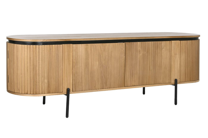 DKD Home Decor Mueble TV Paulownia y Metal Natural 180x40x55 DKD Home Decor Mueble TV Paulownia y Metal Natural 180x40x55
