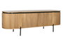 DKD Home Decor Mueble TV Paulownia y Metal Natural 180x40x55