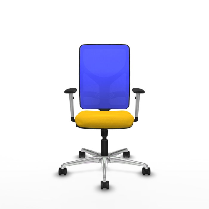 PIQUERAS Y CRESPO Silla de oficina Motilla con mecanismo Sincro, Tela Amarilla y Malla Azul PIQUERAS Y CRESPO Silla de oficina Motilla con mecanismo Sincro, Tela Amarilla y Malla Azul