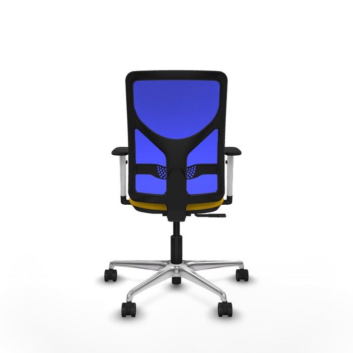 PIQUERAS Y CRESPO Silla de oficina Motilla con mecanismo Sincro, Tela Amarilla y Malla Azul PIQUERAS Y CRESPO Silla de oficina Motilla con mecanismo Sincro, Tela Amarilla y Malla Azul