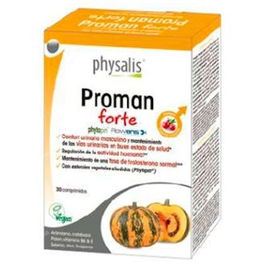 PHYSALIS Proman Forte 30 Comp. para Problemas Urinarios con Vaccinium Macrocarpon, Cucurbita Pepo, Polen, Vitamina B6 y Zinc