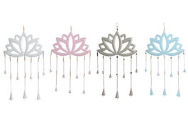 DKD Home Decor Decoración Colgante de Hierro Flor de Loto